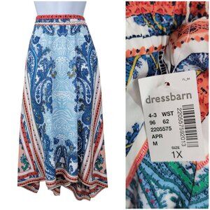 NEW Westport Boho Skirt Plus 1X Festival long Stretch Elastic Waist Geometric